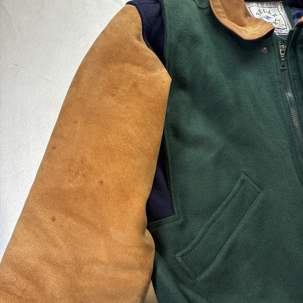 VTG Varsity Bomber Letterman Jacket Leather Wool Mens M Pelle Sports Coat Blank - Picture 6 of 16